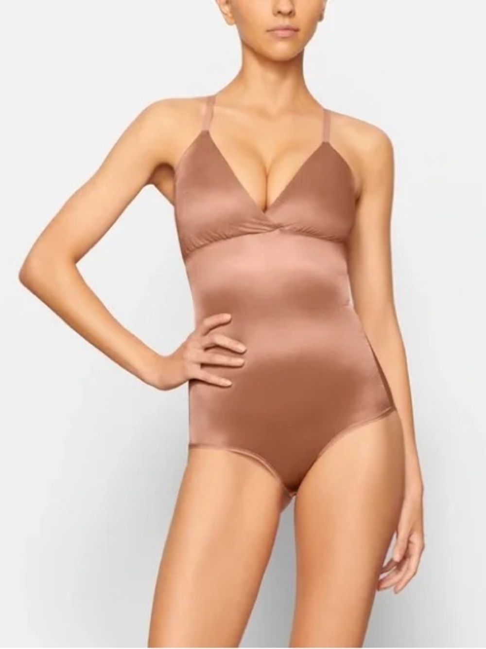 SKIMS Simply Bare Bodysuit Brief With Snaps Shapewear Sienna